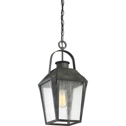 Quoizel Carriage 1 Light Large Outdoor Hanging Lantern, Mottled Black