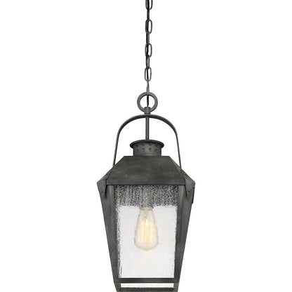 Quoizel Carriage 1 Light Large Outdoor Hanging Lantern, Mottled Black