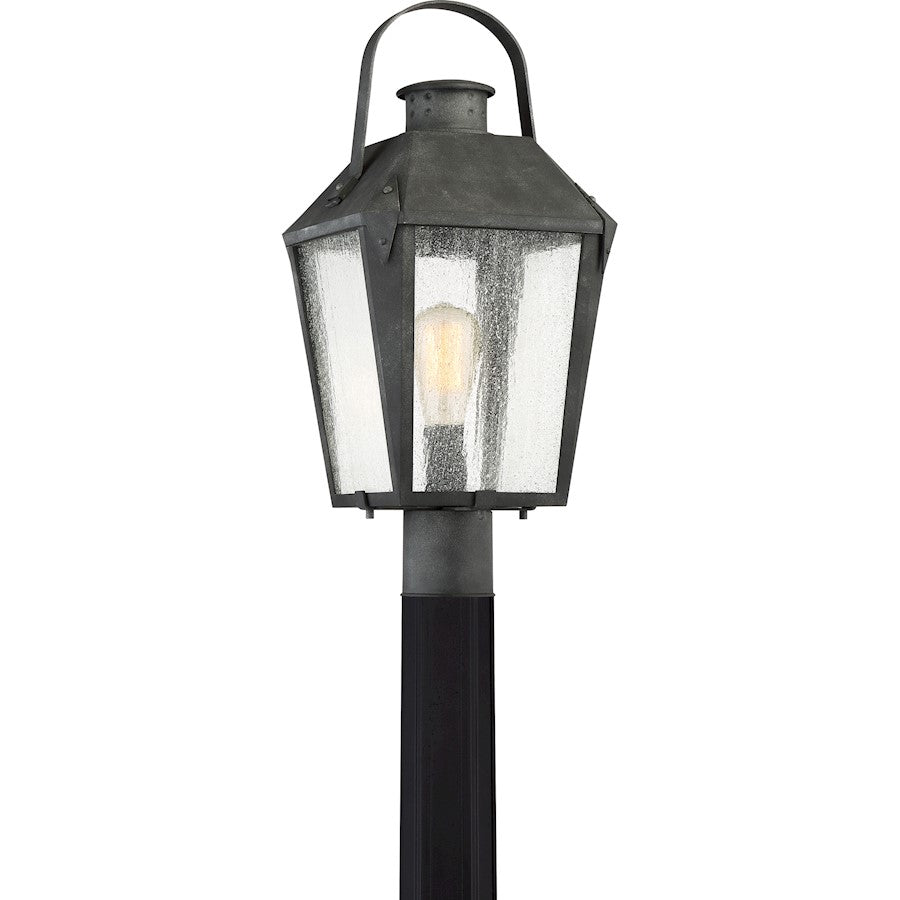 Quoizel Carriage 1 Light Large Outdoor Post Lantern, Mottled Black