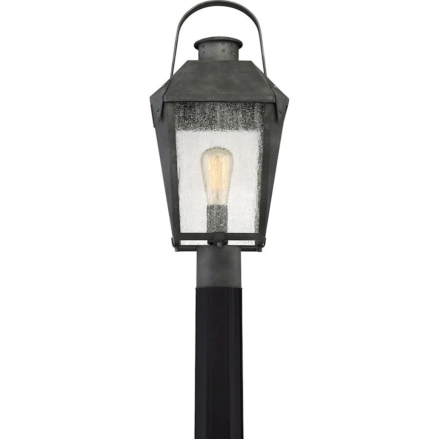 Quoizel Carriage 1 Light Large Outdoor Post Lantern, Mottled Black