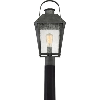 Quoizel Carriage 1 Light Large Outdoor Post Lantern, Mottled Black