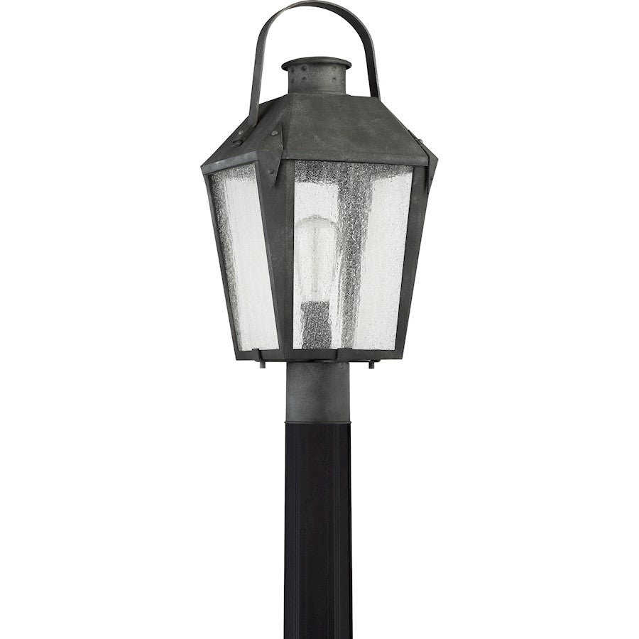 Quoizel Carriage 1 Light Large Outdoor Post Lantern, Mottled Black