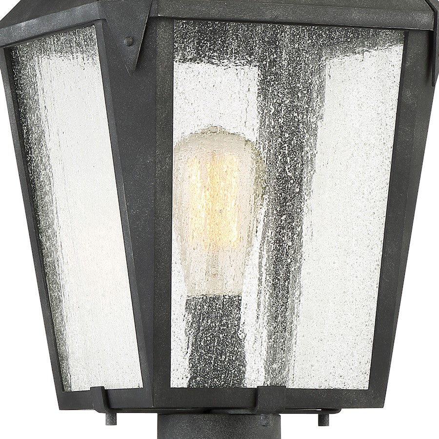 Quoizel Carriage 1 Light Large Outdoor Post Lantern, Mottled Black