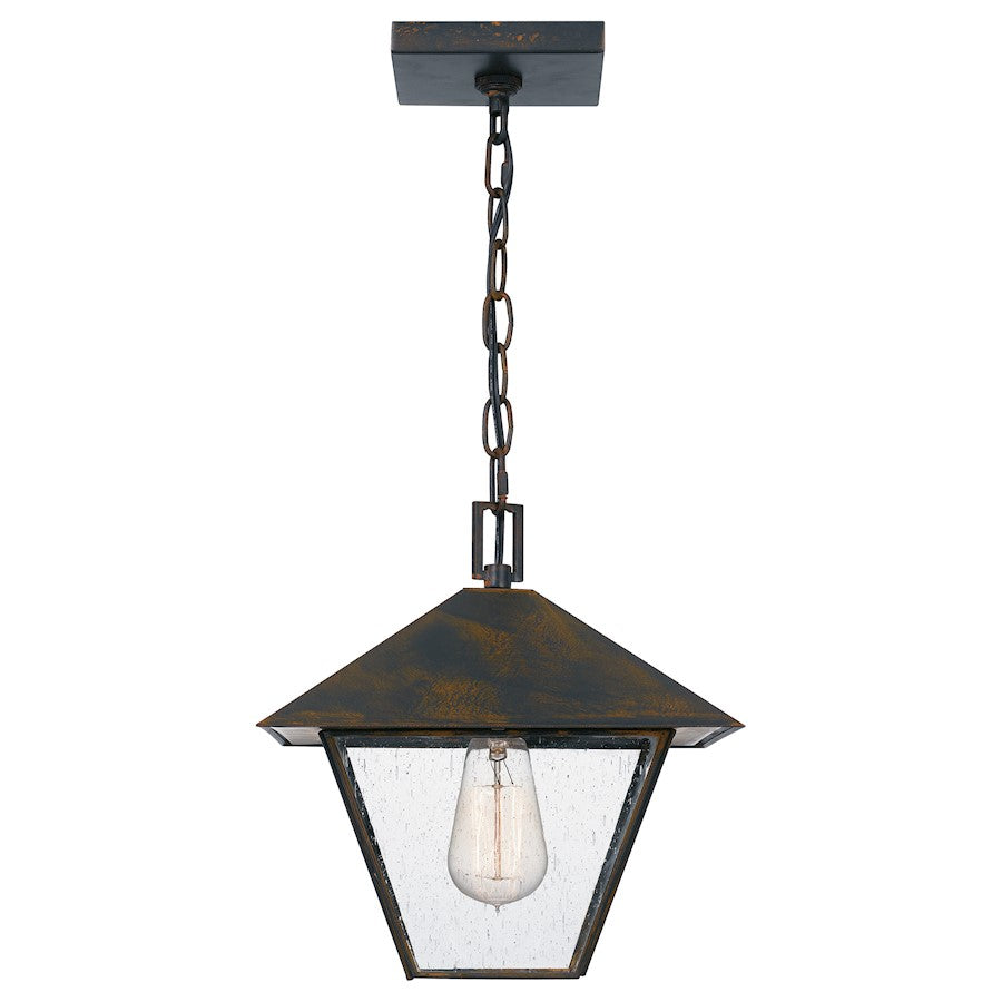Quoizel Corporal 1 Light Outdoor Hanging Lantern, Industrial Bronze