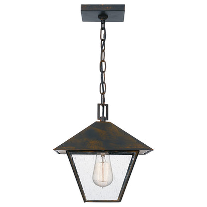 Quoizel Corporal 1 Light Outdoor Hanging Lantern, Industrial Bronze