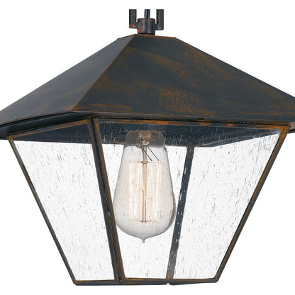 Quoizel Corporal 1 Light Outdoor Hanging Lantern, Industrial Bronze