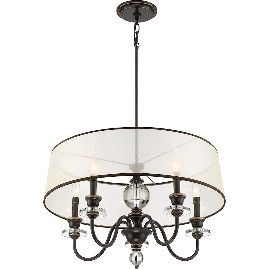 Quoizel Ceremony 5 Light Chandelier, Palladian Bronze