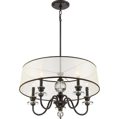 Quoizel Ceremony 5 Light Chandelier, Palladian Bronze