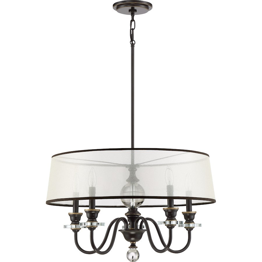 Quoizel Ceremony 5 Light Chandelier, Palladian Bronze