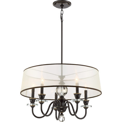 Quoizel Ceremony 5 Light Chandelier, Palladian Bronze