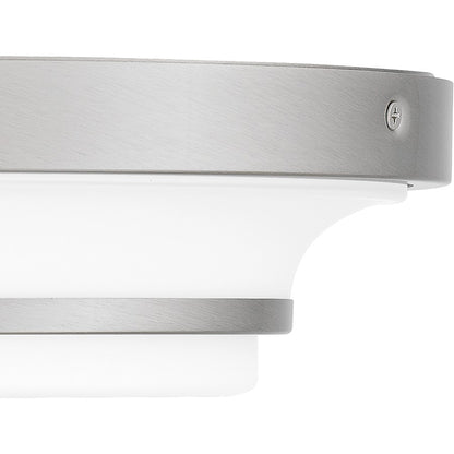 Quoizel Cromwell Flush Mount, Nickel/White Painted Etched