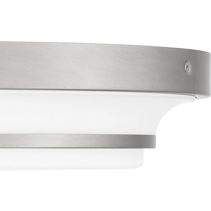 Quoizel Cromwell Flush Mount, Nickel/White Painted Etched