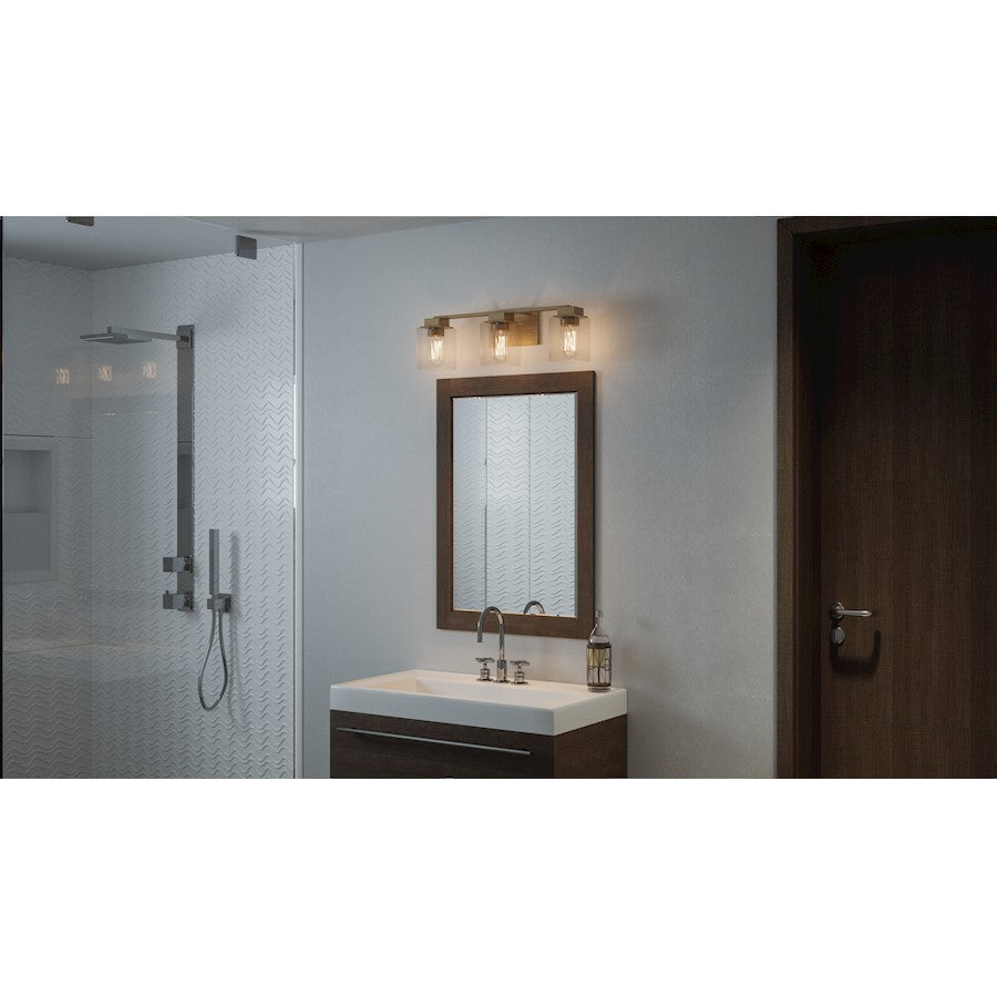 Quoizel Danson 3 Light Bath, Weathered Brass