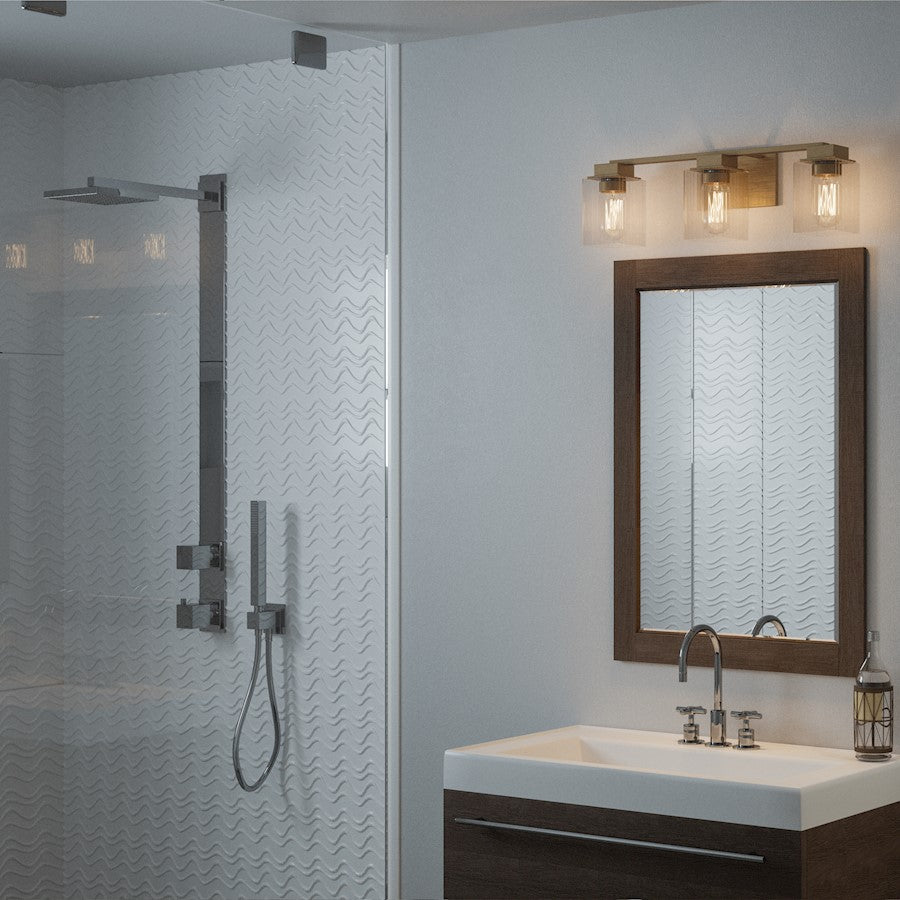 Quoizel Danson 3 Light Bath, Weathered Brass