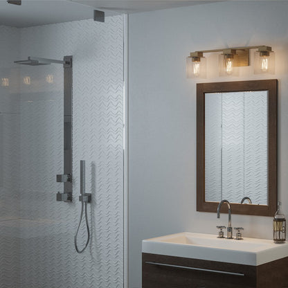 Quoizel Danson 3 Light Bath, Weathered Brass