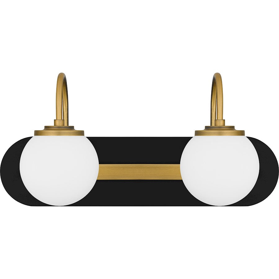 2 Light Bathroom Vanity Light, Matte Black