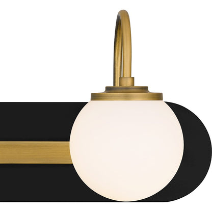 2 Light Bathroom Vanity Light, Matte Black