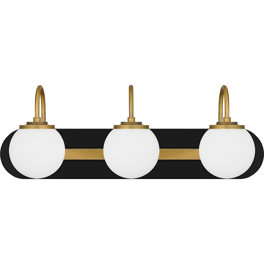 3 Light Bathroom Vanity Light, Matte Black