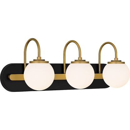 3 Light Bathroom Vanity Light, Matte Black