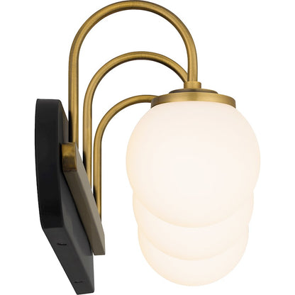 3 Light Bathroom Vanity Light, Matte Black