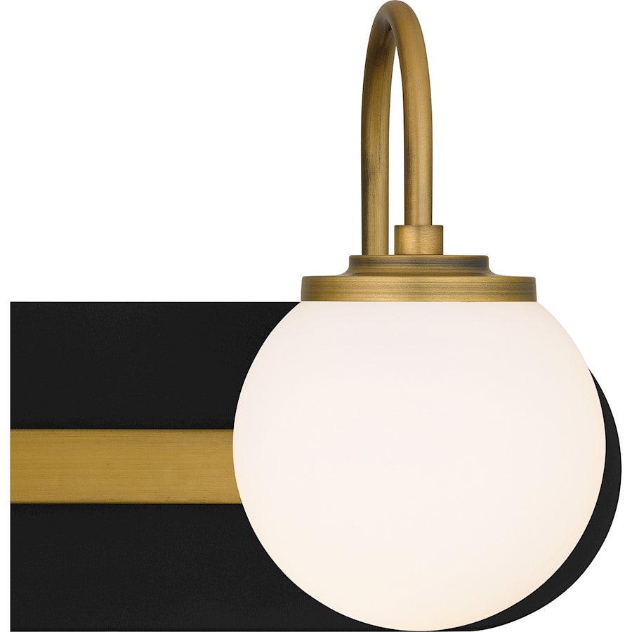 4 Light Bathroom Vanity Light, Matte Black