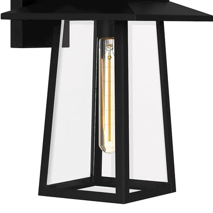 Quoizel Devonport 1 Light Outdoor Lantern, Matte Black/Beveled