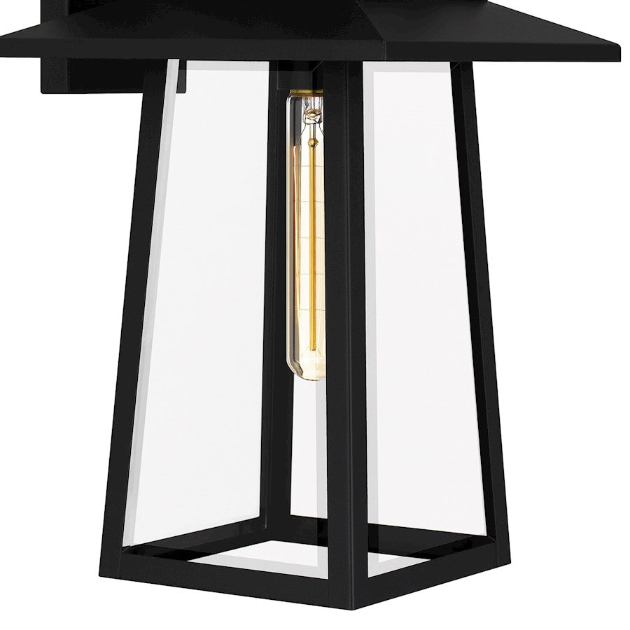 Quoizel Devonport 1 Light Outdoor Lantern, Matte Black/Beveled