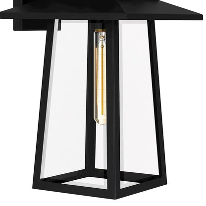Quoizel Devonport 1 Light Outdoor Lantern, Matte Black/Beveled