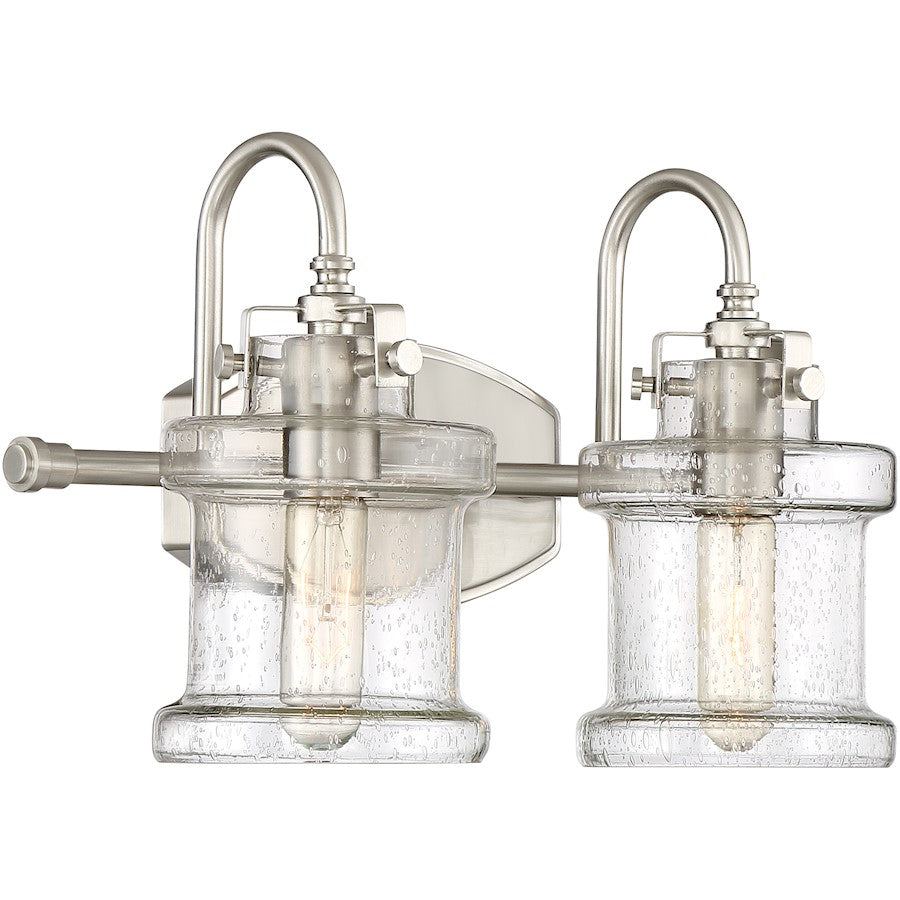 2 Light Bathroom Vanity Light, Brushed Nickel