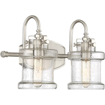 2 Light Bathroom Vanity Light, Brushed Nickel