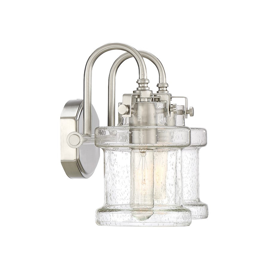 2 Light Bathroom Vanity Light, Brushed Nickel