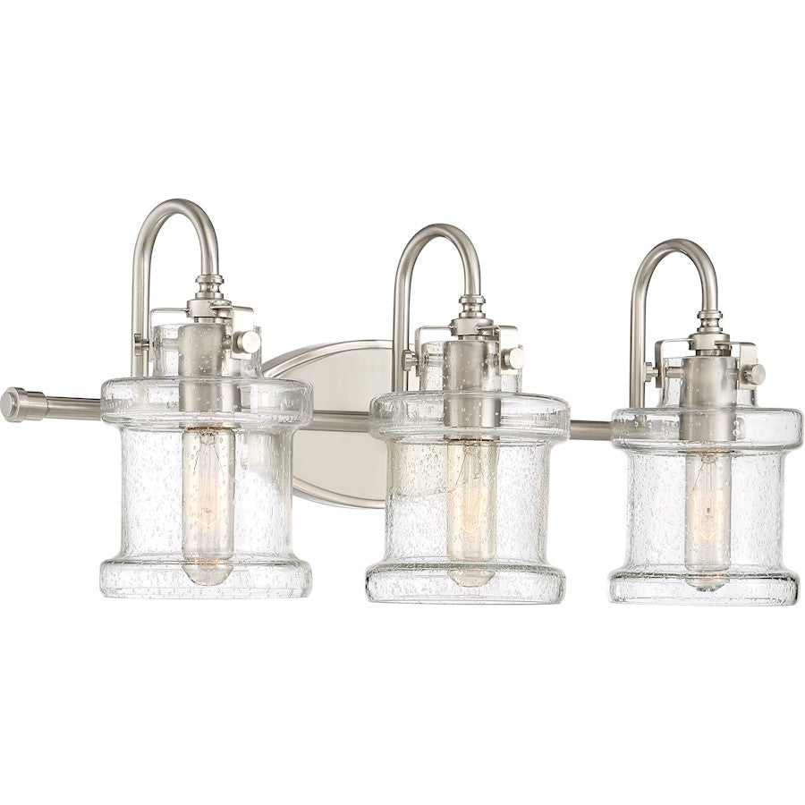 3 Light Bathroom Vanity Light, Brushed Nickel