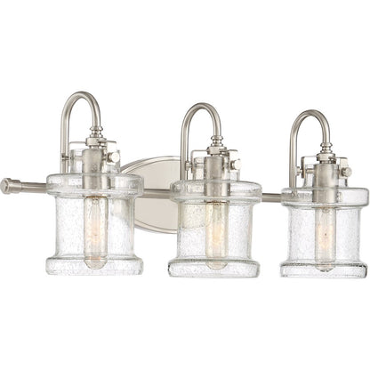 3 Light Bathroom Vanity Light, Brushed Nickel