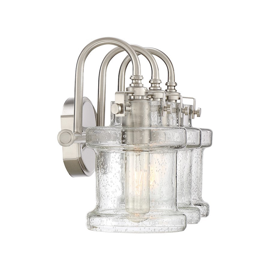 3 Light Bathroom Vanity Light, Brushed Nickel