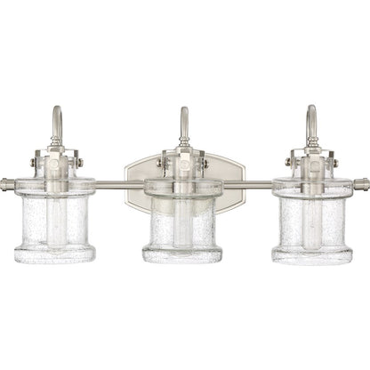 3 Light Bathroom Vanity Light, Brushed Nickel
