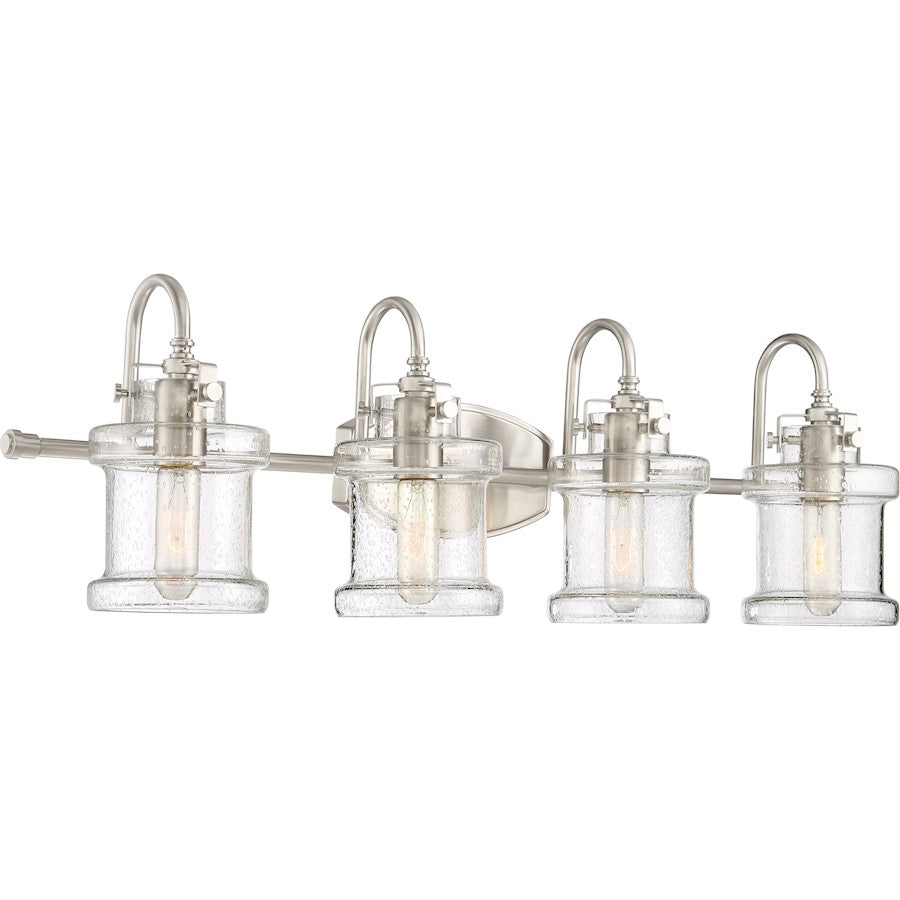 4 Light Bathroom Vanity Light, Brushed Nickel