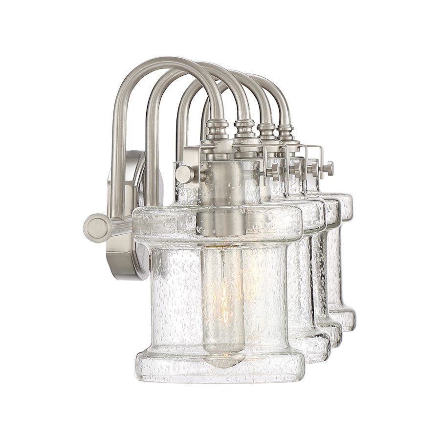 4 Light Bathroom Vanity Light, Brushed Nickel
