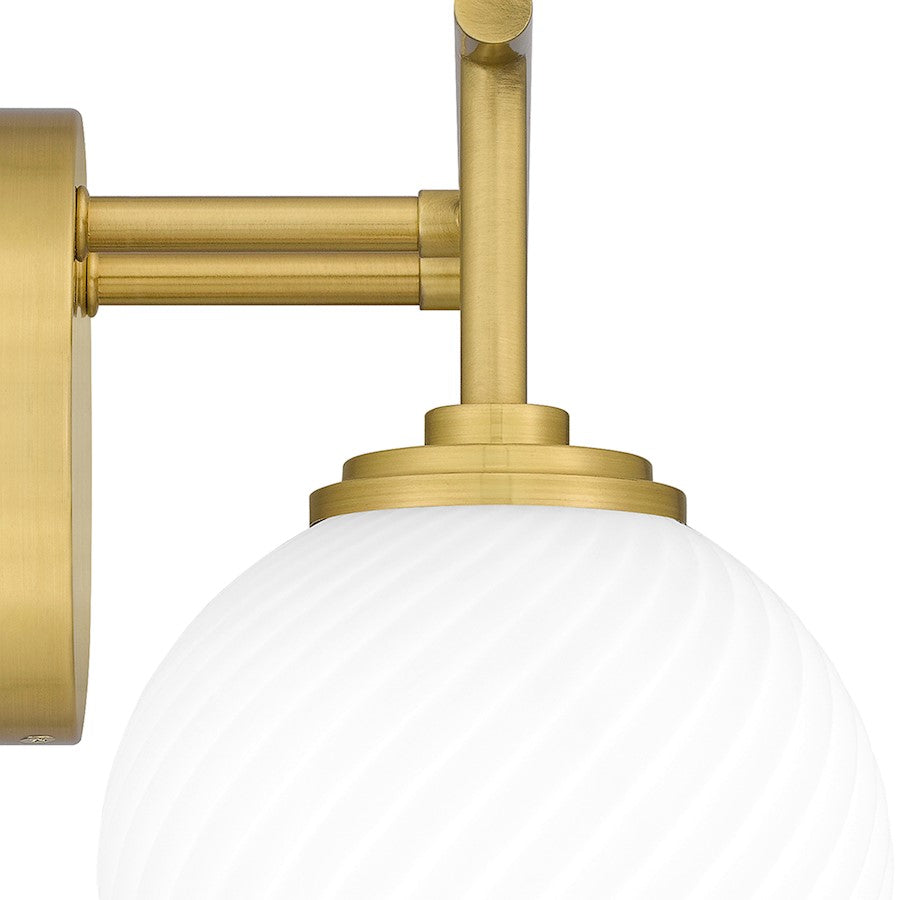 3 Light Bathroom Vanity Light, Aged Brass