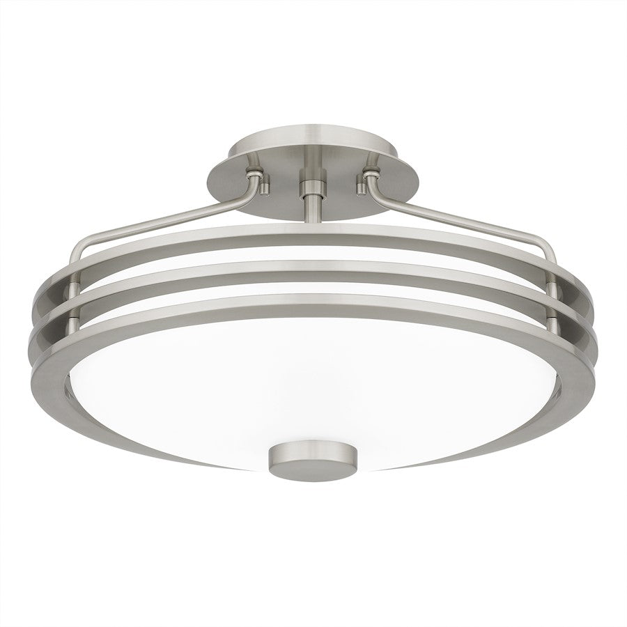 Quoizel Emile 3 Light Semi-Flush Mount, Brushed Nickel/Etched