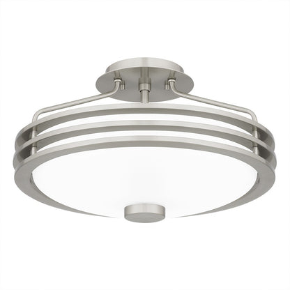 Quoizel Emile 3 Light Semi-Flush Mount, Brushed Nickel/Etched