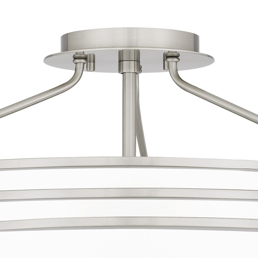 Quoizel Emile 3 Light Semi-Flush Mount, Brushed Nickel/Etched