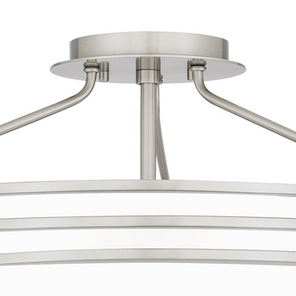 Quoizel Emile 3 Light Semi-Flush Mount, Brushed Nickel/Etched
