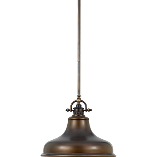 Quoizel Emery 14in 1-Light Pendant | Traditional Palladian Bronze and Bronze Metal | Kitchen Island & Dining Room | Model ER1814PN