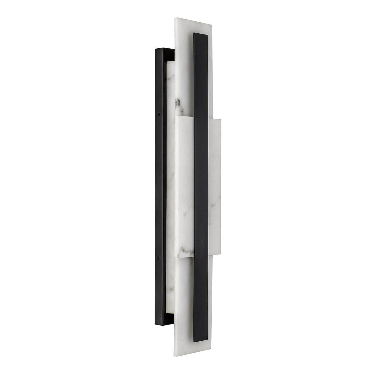Quoizel Esme 24in LED Wall Sconce | Contemporary Matte Black and Faux Alabaster | Bathroom & Hallway Vanity Light | Model ESM8705MBK