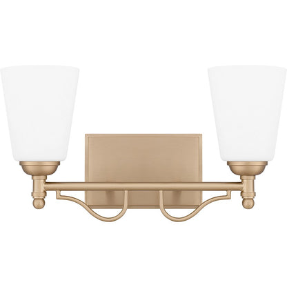 2 Light Bathroom Vanity Light, Bronze Gold