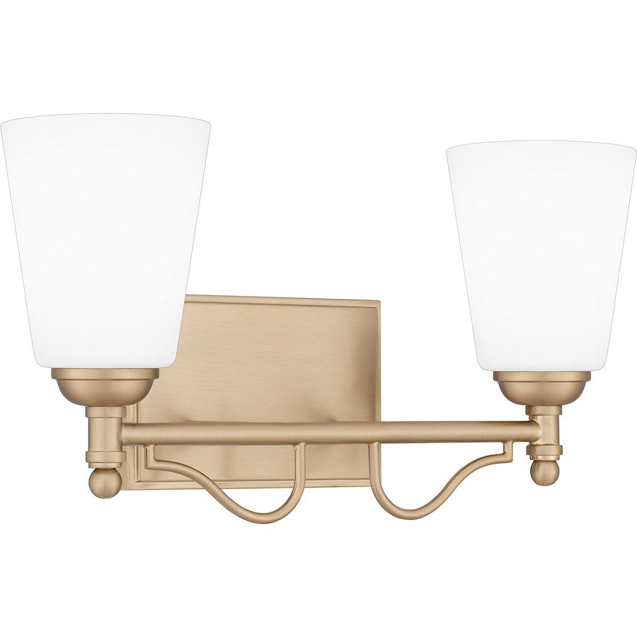 2 Light Bathroom Vanity Light, Bronze Gold