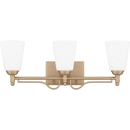 3 Light Bathroom Vanity Light, Bronze Gold