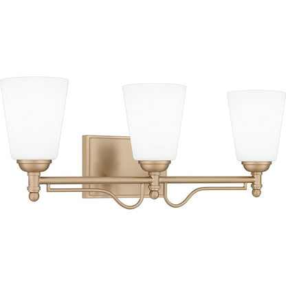 3 Light Bathroom Vanity Light, Bronze Gold