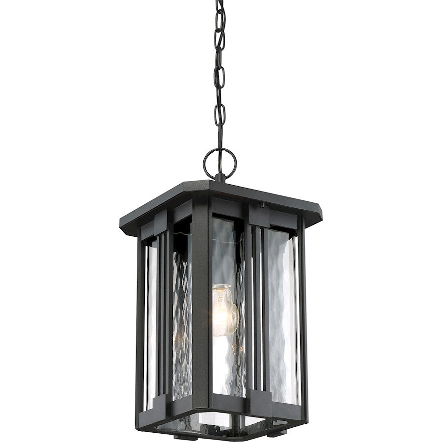 Quoizel Everglade 1 Light Outdoor Hanging Lantern, Earth Black