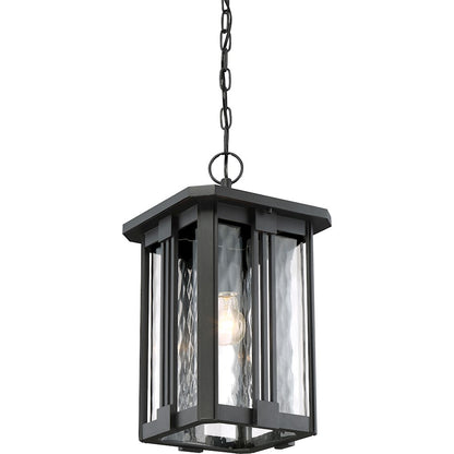 Quoizel Everglade 1 Light Outdoor Hanging Lantern, Earth Black